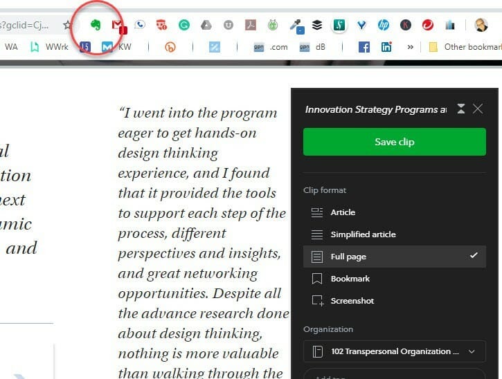 Evernote Web Clipper